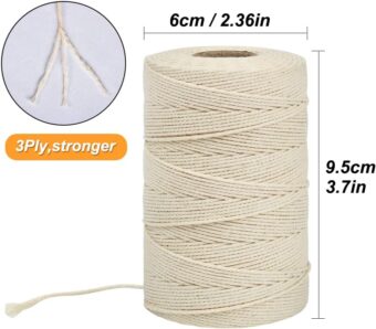 Tenn Well Cooking Twine, 3Ply 656Feet 1mm Food Safe Cotton Kitchen String Butchers Twine for Roasting, Trussing Turkey, Tying Meat, Making Sausage, Baking and More - Image 8