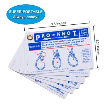 Knot Tying Kit | Pro-Knot Best Rope Knot Cards, two practice cords and a carabiner - Image 11