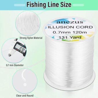 Anezus Fishing Wire for Hanging, Clear Fishing Line Invisible String Strong Monofilament Line for Hanging Decorations and Crafts - Image 2