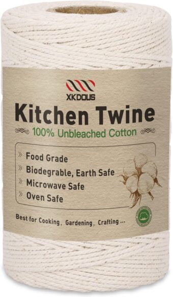 XKDOUS 476ft Butchers Cooking Twine, 100% Cotton Kitchen Twine String, 2mm Cotton Twine for Roasting, Trussing Poultry, Baking & Crafting - Image 8