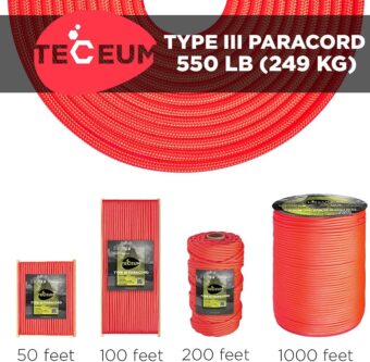 TECEUM Heavy Duty Rope 1000 – 1000ft / 200ft / 100ft / 50ft – 40+ Colors – Utility Rope for Survival & Camping Gear – Nylon String, Camping Rope, para Cord, Utility Nylon Rope, Tent Cord - Image 10