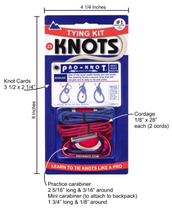 Knot Tying Kit | Pro-Knot Best Rope Knot Cards, two practice cords and a carabiner - Image 8