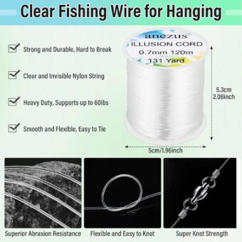 Anezus Fishing Wire for Hanging, Clear Fishing Line Invisible String Strong Monofilament Line for Hanging Decorations and Crafts - Image 8