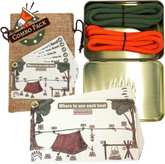 Knot Tying Kit | Camping & Outdoor Knots Edition - by The Bear Essentials Outdoors with Waterproof Knot Cards | for Survival, Camping, Backpacking, Hiking & Scouts - Image 4