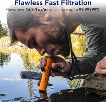 Membrane Solutions Straw Water Filter, Survival Filtration Portable Gear, Emergency Preparedness, Supply for Drinking Hiking Camping Travel Hunting Fishing Team Family Outing - Image 4