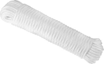 Nylon Rope 1/4 inch by 50 Ft - Use for Flag Pole Rope Replacement, Marine Rope, Hiking, and Camping Rope -Strong Outdoor Rope for Laundry Line, Tie, Pull, Swing, and More - White Rope - RamPro - Image 2