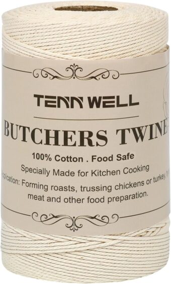 Tenn Well Cooking Twine, 3Ply 656Feet 1mm Food Safe Cotton Kitchen String Butchers Twine for Roasting, Trussing Turkey, Tying Meat, Making Sausage, Baking and More - Image 6