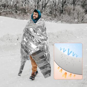 6 Pack Emergency Mylar Blanket, Emergency Blanket Space Blanket Survival Rescue Insulating Reflective foil kit Outdoors Hiking Camping Blanket Perfect for Outdoors, Hiking, Camping Survival - Image 3