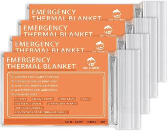 Emergency Mylar Thermal Blankets -Space Blanket Survival kit Camping Blanket (4-Pack). Perfect for Outdoors, Hiking, Survival, Bug Out Bag ，Marathons or First Aid 1 - Image 6