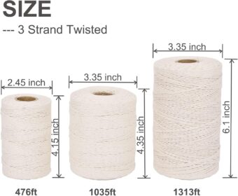 XKDOUS 476ft Butchers Cooking Twine, 100% Cotton Kitchen Twine String, 2mm Cotton Twine for Roasting, Trussing Poultry, Baking & Crafting - Image 3