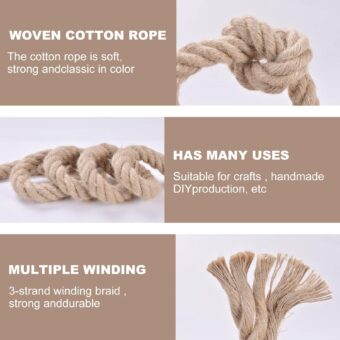 Jute Rope - Twisted Manila Rope Natural Thick Hemp Rope Multipurpose for Indoor and Outdoor Use, for Docks, Railings, DIY Projects, Home Decorating, Climbing (1/2 inch x 50 Feet) - Image 4