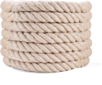 Jute Rope - Twisted Manila Rope Natural Thick Hemp Rope Multipurpose for Indoor and Outdoor Use, for Docks, Railings, DIY Projects, Home Decorating, Climbing (1/2 inch x 50 Feet) - Image 6