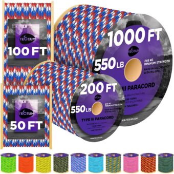 TECEUM Heavy Duty Rope 1000 – 1000ft / 200ft / 100ft / 50ft – 40+ Colors – Utility Rope for Survival & Camping Gear – Nylon String, Camping Rope, para Cord, Utility Nylon Rope, Tent Cord - Image 10