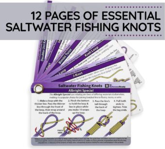 Saltwater Fishing Knot Cards - Waterproof Pocket Guide to 15 Big Game Fishing Knots | Includes Portable Book of Inshore and Deep Sea Fishing Knots and a Mini Carabiner - Image 4