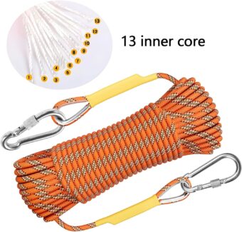 X XBEN Outdoor Climbing Rope 10M(32ft) 20M(64ft) 30M(96ft) 50M(160ft) 70M(230ft) 152M(500FT) 352M(1000FT) Static Rock Climbing Rope for Escape Rope Ice Climbing Equipment Fire Rescue Parachute - Image 3