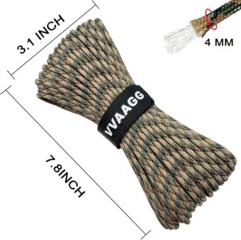 VVAAGG 550 Paracord 100FT, Strong Heavy-Duty Camping Rope, Tactical Parachute Cord, Outdoor Gear Tent Rope 4mm - Image 6