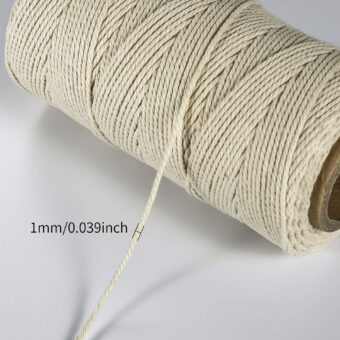 TJ.MOREE Butchers Twine, 3Ply 100m/328 1mmThick Feet String Food Oven Safe Cotton Cooking Meat Rope Bakers Twine Fit to Parcel Sausage and Decorate Crafts (Beige) - Image 7