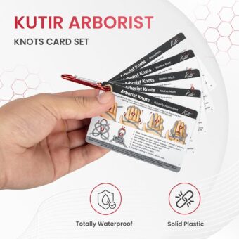 Arborist Knots Card Set - 10 Essential Knots for Camping, Climbing, & More - Waterproof Pocket Guide with a Carabiner - Image 6