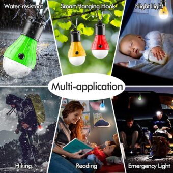 Tent Lamp 4 Packs Portable LED Tent Lights Clip Hook Hurricane Emergency Lights LED Camping Lights Bulb Camping Lanterns Camping Equipment for Camping Hiking Backpacking Outage - Image 7