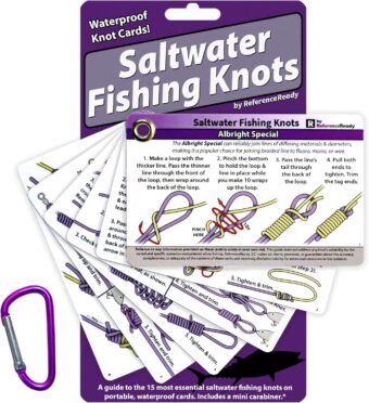 Saltwater Fishing Knot Cards - Waterproof Pocket Guide to 15 Big Game Fishing Knots | Includes Portable Book of Inshore and Deep Sea Fishing Knots and a Mini Carabiner - Image 6