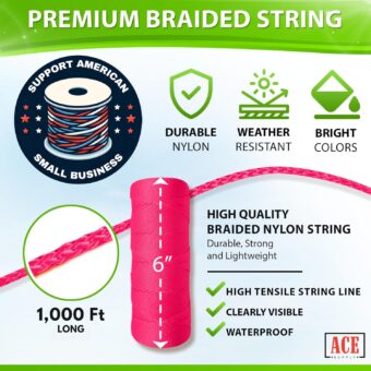 Bright White Twine String - #18 Strong Nylon String - 250 Ft Length - White String for Gardening, Nylon Twine for Plants - Image 6