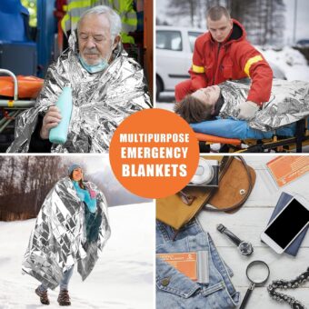 Emergency Mylar Thermal Blankets -Space Blanket Survival kit Camping Blanket (4-Pack). Perfect for Outdoors, Hiking, Survival, Bug Out Bag ，Marathons or First Aid 1 - Image 7