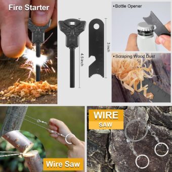 Survival Kit, Gifts for Men Dad Husband, Emergency Survival Gear and Equipment 19 in 1, Fishing Hunting Birthday for Men, Camping Accessories, Cool Gadget, Camping Essentials - Image 4