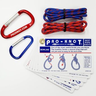 Knot Tying Kit | Pro-Knot Best Rope Knot Cards, two practice cords and a carabiner - Image 5