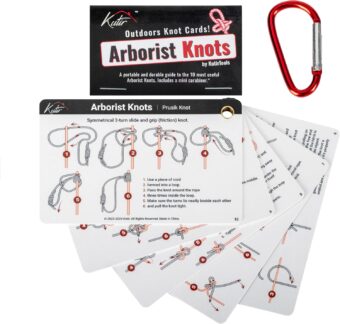 Arborist Knots Card Set - 10 Essential Knots for Camping, Climbing, & More - Waterproof Pocket Guide with a Carabiner - Image 7