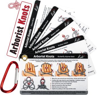 Arborist Knots Card Set - 10 Essential Knots for Camping, Climbing, & More - Waterproof Pocket Guide with a Carabiner - Image 8