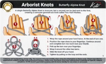 Arborist Knots Card Set - 10 Essential Knots for Camping, Climbing, & More - Waterproof Pocket Guide with a Carabiner - Image 9